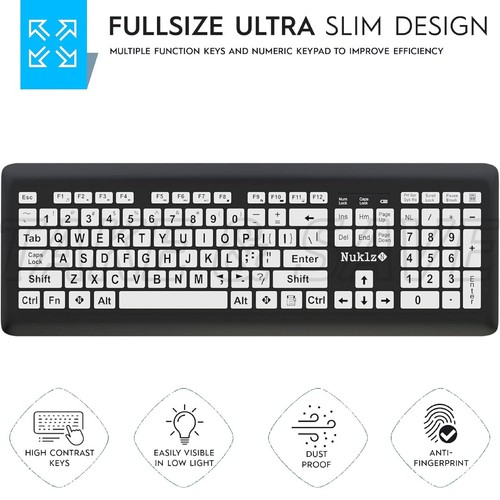 Large print keyboard for - for, low